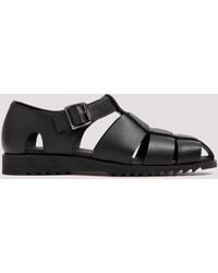 Paraboot - Black Leather Pacific Buckle Sandals - Lyst