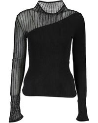 Patrizia Pepe - Elegant Crew Neck Sweater With Contrast Details - Lyst