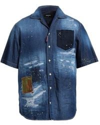 DSquared² - Distressed Denim Shirt - Lyst