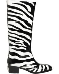 Dolce & Gabbana - Black White Zebra Knee High Men Boots Shoes - Lyst