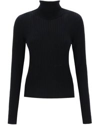 Ganni - Turtleneck Sweater With Back Cut Out - Lyst