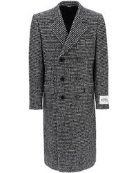 Dolce & Gabbana - Re-edition Coat In Houndstooth Wool - Lyst