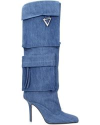 The Attico - Denim High Heel Boots - Lyst