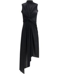 Balenciaga - Draped Midi Dress - Lyst