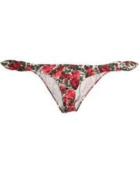 Dolce & Gabbana - Multicolor Floral Print Beachwear Bikini Bottom - Lyst