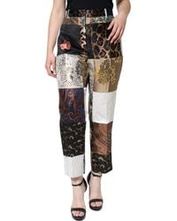 Dolce & Gabbana - Patchwork Jacquard High Waist Pants - Lyst