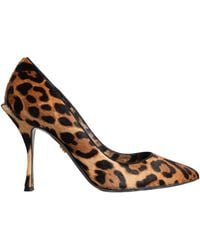 Dolce & Gabbana - Leopard Calf Hair Heels Pumps Shoes - Lyst