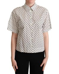 Dolce & Gabbana - Elegant Dotted Cotton Polo Top - Lyst