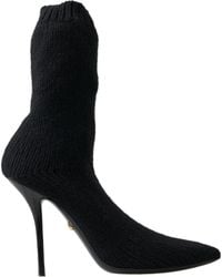 Dolce & Gabbana - Stiletto Heel Mid Calf Boot Shoes - Lyst