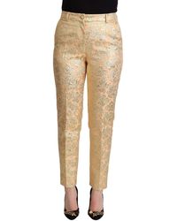 Dolce & Gabbana - Elegant High-Waisted Brocade Pant - Lyst