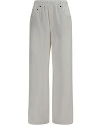 Brunello Cucinelli - White Cotton Athletic Pants - Lyst