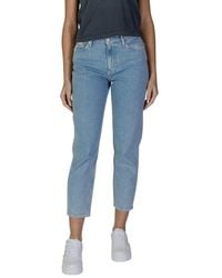 Calvin Klein - Light Blue Cotton Mom Jeans - Lyst