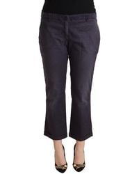 Jucca - Black Low Waist Folded Hem Flared Cropped Pants - Lyst