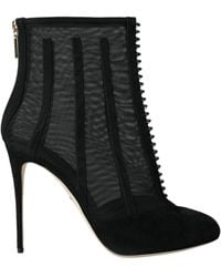 Dolce & Gabbana - Mesh Stiletto Heels Ankle Boots Shoes - Lyst