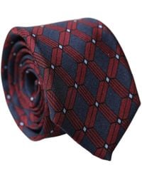 Dolce & Gabbana - Blue Red Patterned 100% Silk Adjustable Men Necktie Tie - Lyst