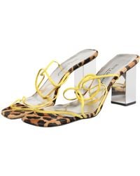Dolce & Gabbana - Multicolor Leather Block Heels Sandals Shoes - Lyst