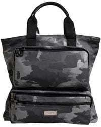 Dolce & Gabbana - Gray Camo Cotton Multiple Compartments Tote Bag - Lyst