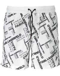 KARL LAGERFELD - Polyester Swim Boxer - Lyst