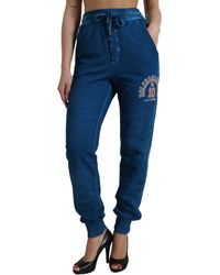 Dolce & Gabbana - Blue Logo Cotton Jogger Sweatpants Pants - Lyst