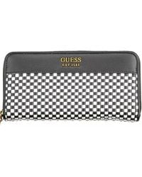Guess - Sleek Black Polyethylene Wallet With Contrasting Details - Lyst