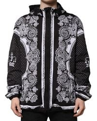 Dolce & Gabbana - Bandana Print Hooded Bomber Jacket - Lyst