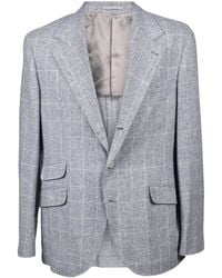 Brunello Cucinelli - Blue Silk Blazer - Lyst