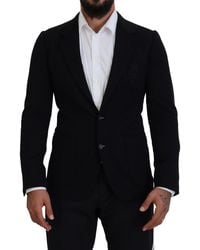Dolce & Gabbana - Navy Wool Slim Fit Martini Blazer - Lyst