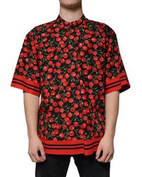 Dolce & Gabbana - Black Cherry Cotton Button Down Casual Shirt - Lyst