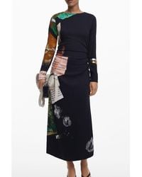 Desigual - Nero Viscosa S Long Dress - Lyst