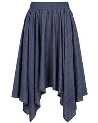 Trussardi - Blue Denim Skirt - Lyst