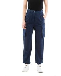 Moschino - Blue Cotton Cargo Pants - Lyst