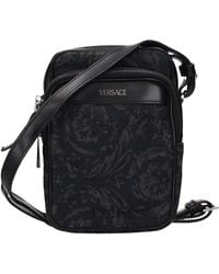 Versace - Black Fabric Crossbody Bag - Lyst