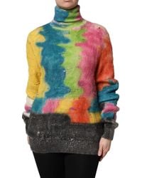 Dolce & Gabbana - Multicolor Mohair Turtleneck Pullover Sweater - Lyst