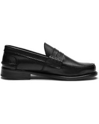 Saxone Of Scotland - Black Calf Leather Mens Loafers Shoes - Lyst