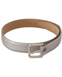 Dolce & Gabbana - Elegant Leather Belt With Engraved Buckle - Lyst