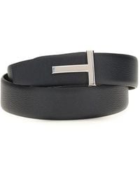 Tom Ford - Black Calf Leather Bos Taurus Belt - Lyst