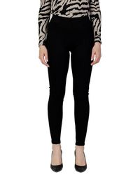 ONLY - Black Viscose Jeans & Pant - Lyst
