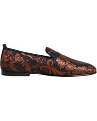 Dolce & Gabbana - Black Jacquard Polyester Slip On Loafers Shoes - Lyst