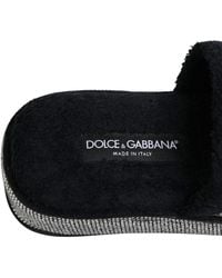 Dolce & Gabbana - Black Crystal Embellished Platform Slides Shoes - Lyst