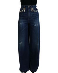Dolce & Gabbana - Embellished Straight Leg Designer Jeans - Lyst