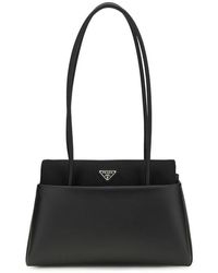 Prada - Black Calf Leather Bos Taurus Shoulder Bag - Lyst