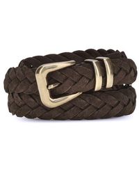 Brunello Cucinelli - Leather Woven Belt - Lyst