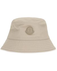 Moncler - Beige Cotton Bucket Hat - Lyst