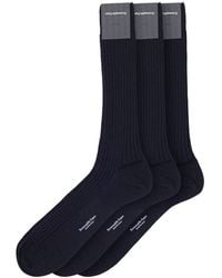 ZEGNA - Navy Blue Wool Socks - Lyst