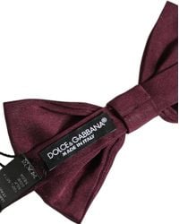 Dolce & Gabbana - Men Maroon 100% Silk Adjustable Neck Papillon Bow Tie - Lyst
