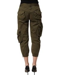 Dolce & Gabbana - High Waist Cargo Trouser Pants Cotton Acetate Elastane - Lyst
