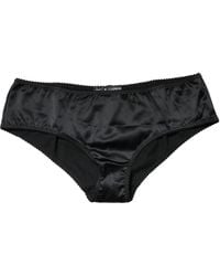 Dolce & Gabbana - Black Silk Stretch Mid Waist Brief Panty Underwear - Lyst