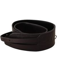 CoSTUME NATIONAL - Dark Brown Leather Double Buckle Belt - Lyst
