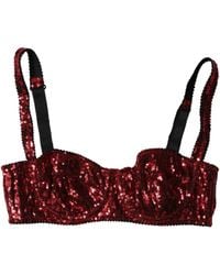 Dolce & Gabbana - Sequined Nylon Balconnet Bra Underwear Clothing - Lyst