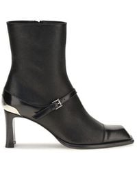 McQueen - Black Lamb Leather Ankle Boots - Lyst